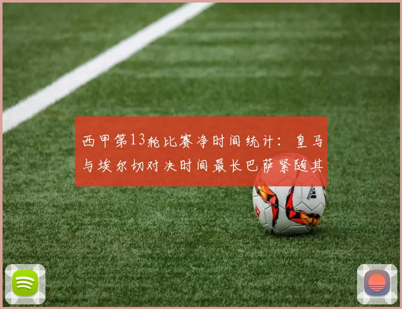 西甲第13轮比赛净时间统计：皇马与埃尔切对决时间最长巴萨紧随其后