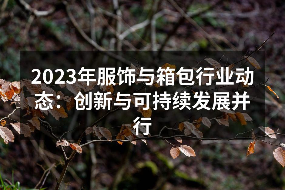 2023年服饰与箱包行业动态：创新与可持